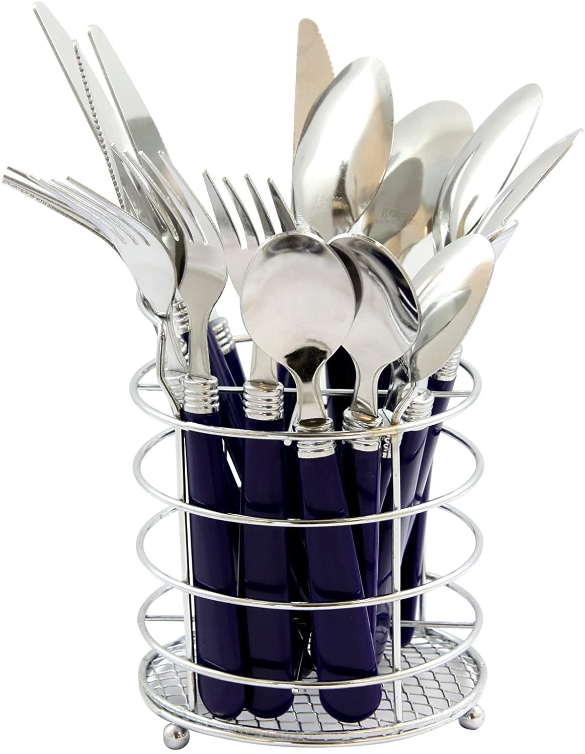Gibson Home Sensations II 16-Piece Flatware Set with Wire Caddy Gibson Home Sensations II 16-Piece Flatware Set with Wire Caddy